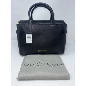 Donna Karan New York Roslyn Medium Leather Satchel in Black/Gold